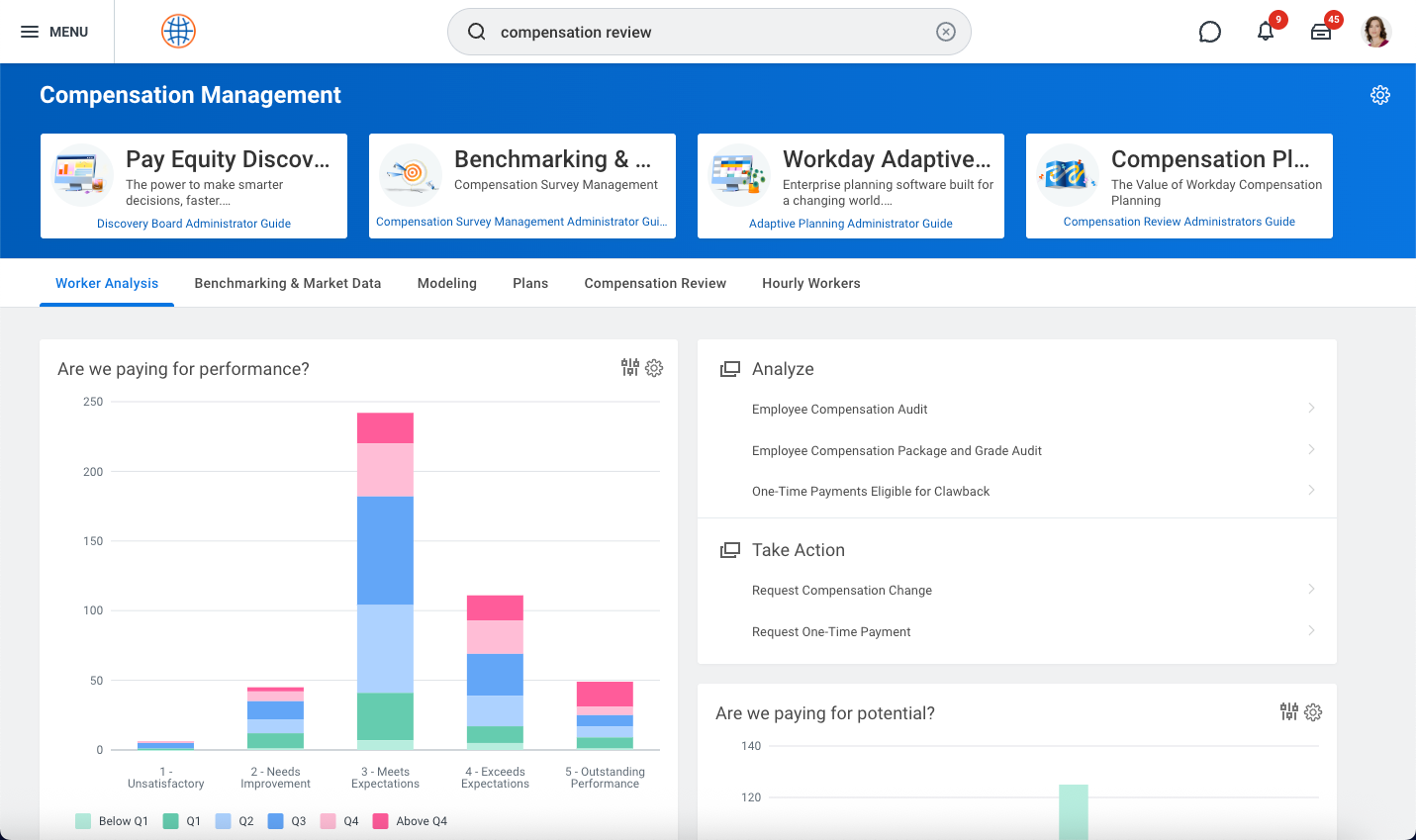screenshot of Workday Compensation